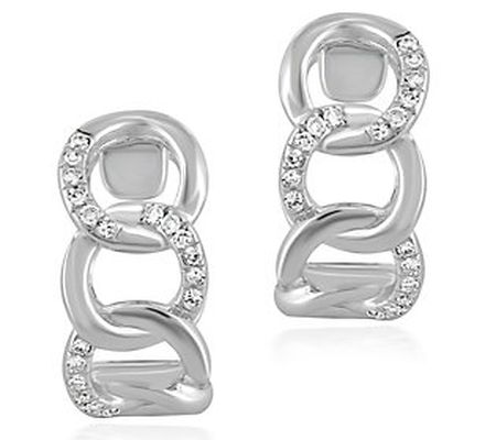 Accents by Affinity Curb Link Hoop Earrings, 14 K White Gold