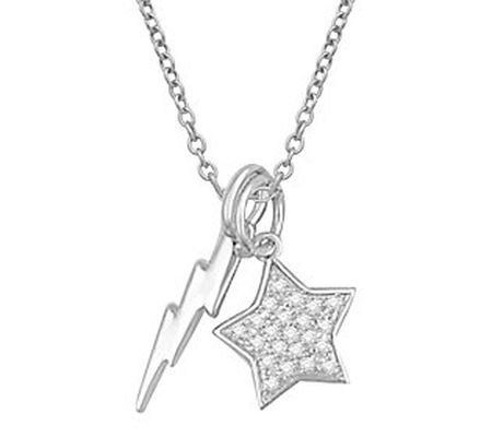 Accents by Affinity Diamond Bolt & Star w/ Chai n, Sterling