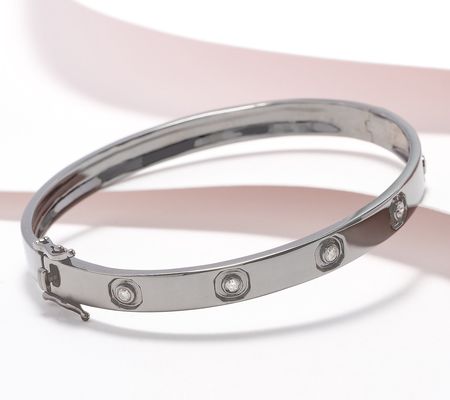 Accents by Affinity Diamonds Hinge Bangle, 0.20cttw, SS