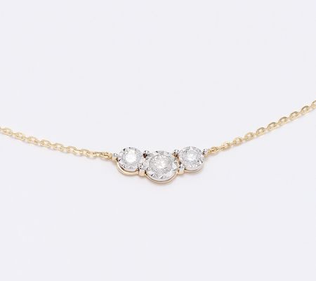 Accents by Affinity Triple Diamond Necklace, 0.15cttw, 14K