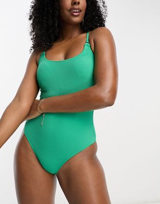 Accessorize crinkle swimsuit in green