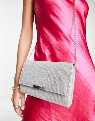 Accessorize cross body bag in gold metallic shimmer-Silver