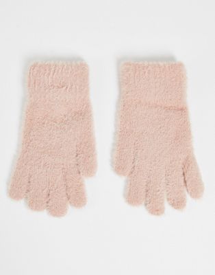 Accessorize super fluffy gloves in pink