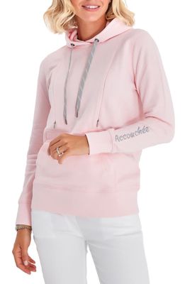 Accouchée Maternity/Nursing Hoodie in Light Pink