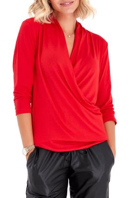 Accouchée Surplice V-Neck Maternity/Nursing Top in Red