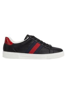 Ace Leather Web Low-Top Sneakers