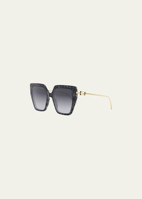 Acetate/Metal Butterfly Sunglasses