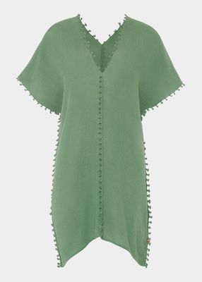 Achi Frayed Tassel Mini Shift Dress