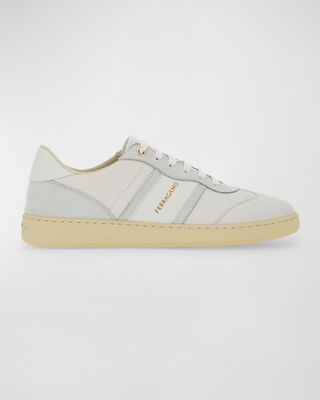 Achilles Mixed Leather Low-Top Sneakers