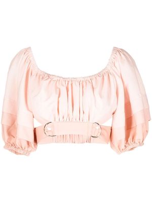 Acler Barnard cropped ruched top - Pink
