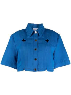 Acler Briar cut-out cropped shirt - Blue