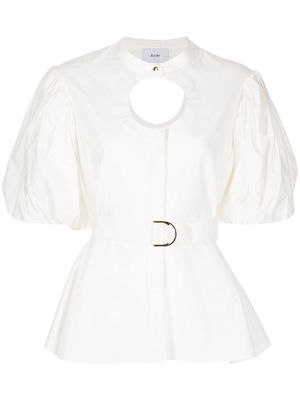 Acler Caughley cut-out puff-sleeves blouse - White