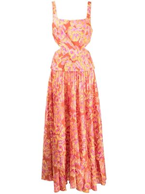 Acler Chester floral-print dress - Orange