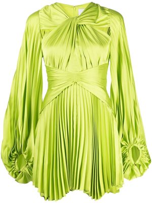 Acler Columbus asymmetric pleated minidress - Green