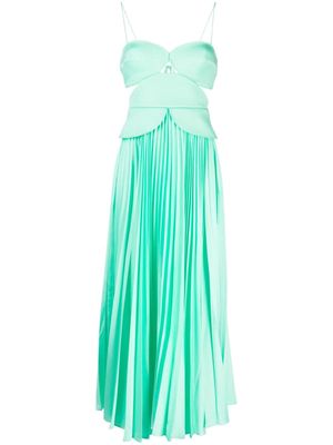 Acler cut-out pleated maxi dress - Green