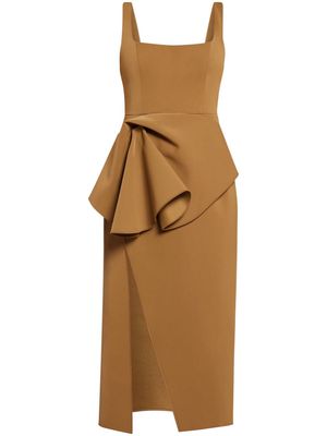 Acler draped-panel midi dress - Brown