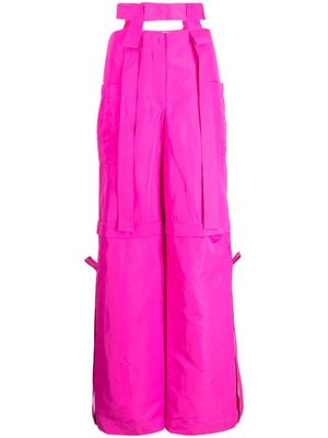 Acler Elliston wide-leg cargo trousers - Pink