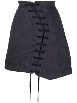 Acler Elmore lace-up miniskirt - Black