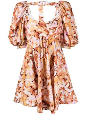 Acler floral-print puff-sleeve dress - Multicolour