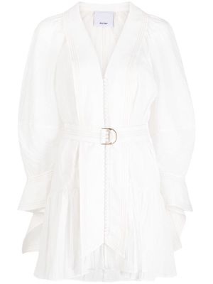 Acler Greenwell belted-waist minidress - White