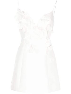Acler Isla floral-appliqué minidress - White