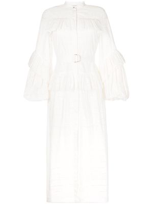 Acler lace-panel mid-length dress - White