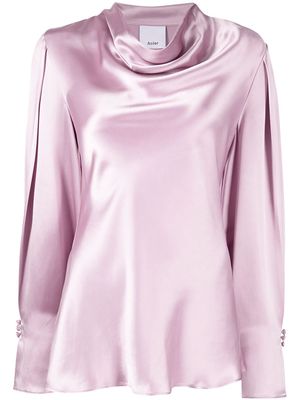 Acler long-sleeved cowl-neck blouse - Purple