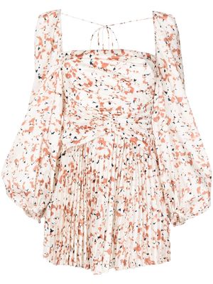 Acler Mannock floral-print mini dress - White
