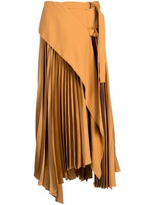 Acler Moston draped midi skirt - Brown