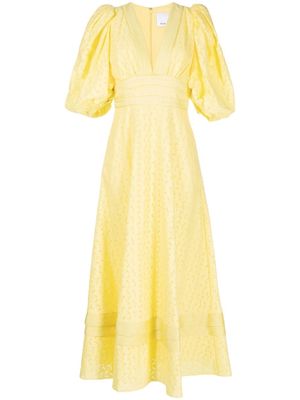 Acler Randwick floral-detail midi dress - Yellow