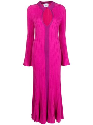 Acler ribbed-knit long-sleeve dress - Pink