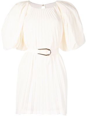 Acler short-sleeve pleated dress - White