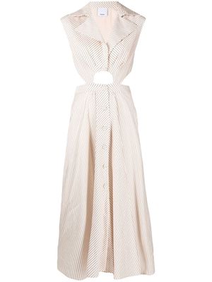 Acler striped cut-out long dress - Pink
