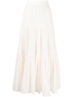 Acler tiered long-length skirt - White