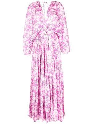 Acler Westover floral-print pleated maxi dress - Pink