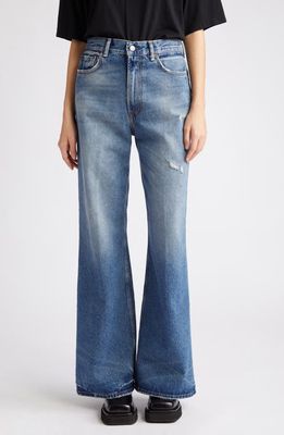 Acne Studios 2022 Organic Cotton Denim Wide Leg Jeans in Mid Blue