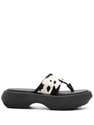 Acne Studios 60mm cow-print chunky sandals - Black
