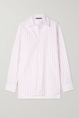 Acne Studios - Appliquéd Striped Cotton-poplin Shirt - White