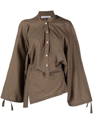 Acne Studios asymmetric wide-sleeve blouse - Brown