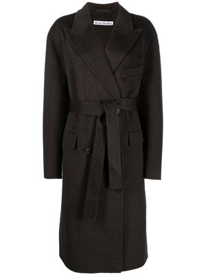 Acne Studios belted double-breasted coat - Grey