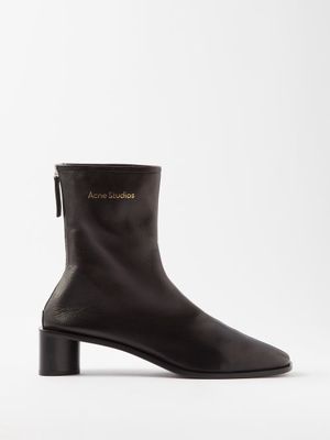 Acne Studios - Bertine 50 Leather Ankle Boots - Womens - Black
