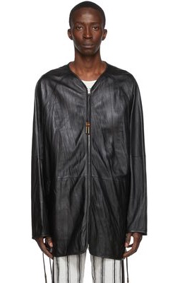 Acne Studios Black Relaxed Leather Jacket