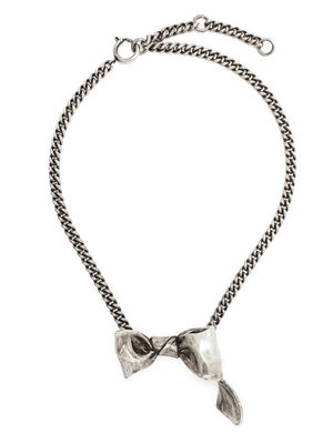Acne Studios bow-pendant chain-link necklace - Silver