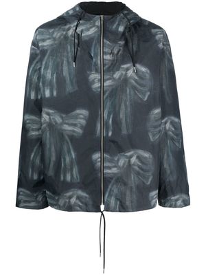 Acne Studios bow-print hooded jacket - Black