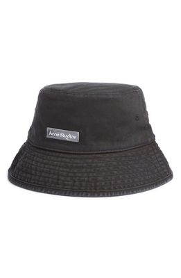 Acne Studios Brimmo Cotton Twill Bucket Hat in Black