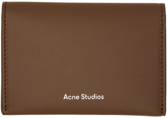 Acne Studios Brown Folded Leather Wallet