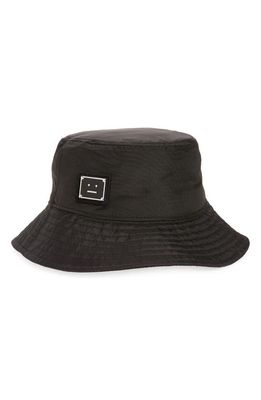 Acne Studios Buko Face Plaque Bucket Hat in Black
