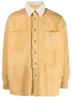 Acne Studios button-up suede shirt jacket - Yellow