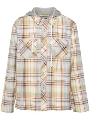 Acne Studios buttoned checked hoodie - Brown