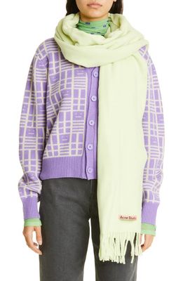 Acne Studios Canada Fringe Scarf in Pale Green at Nordstrom